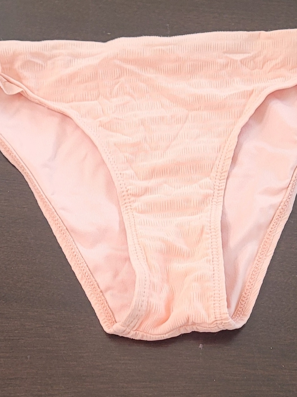 Topshop Pale PEACH Ribbed Lace Side Bikini Bottoms